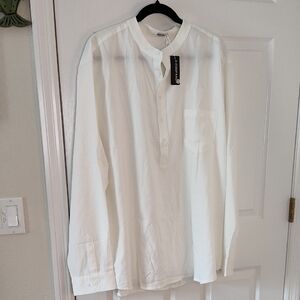 Cream Men's Dress Shirt 3XL